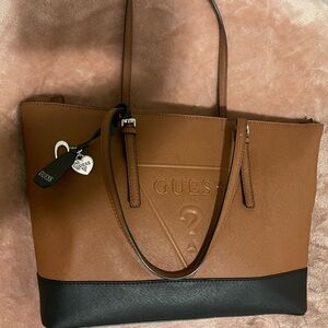 Guess color block tote bag